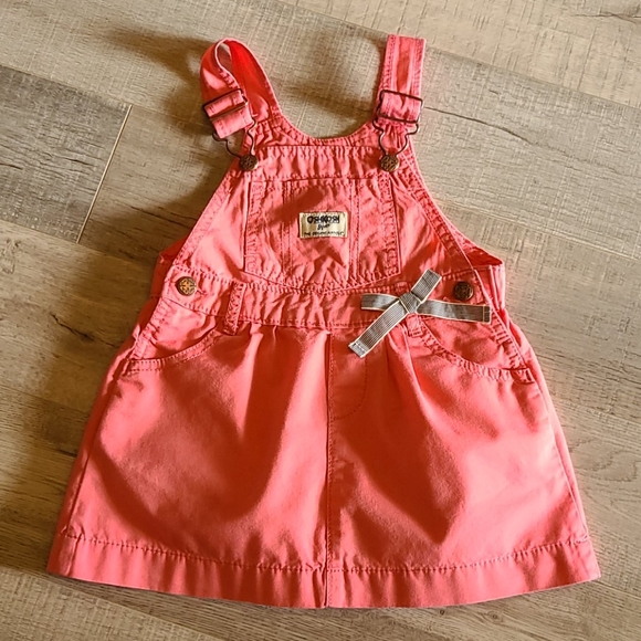 Coral Pink OSHKOSH Overall Dress